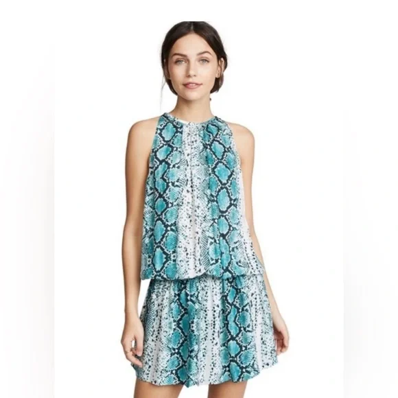 Ramy Brook | Dresses | Ramy Brook Green Snake Skin Mini Dress | Poshmark